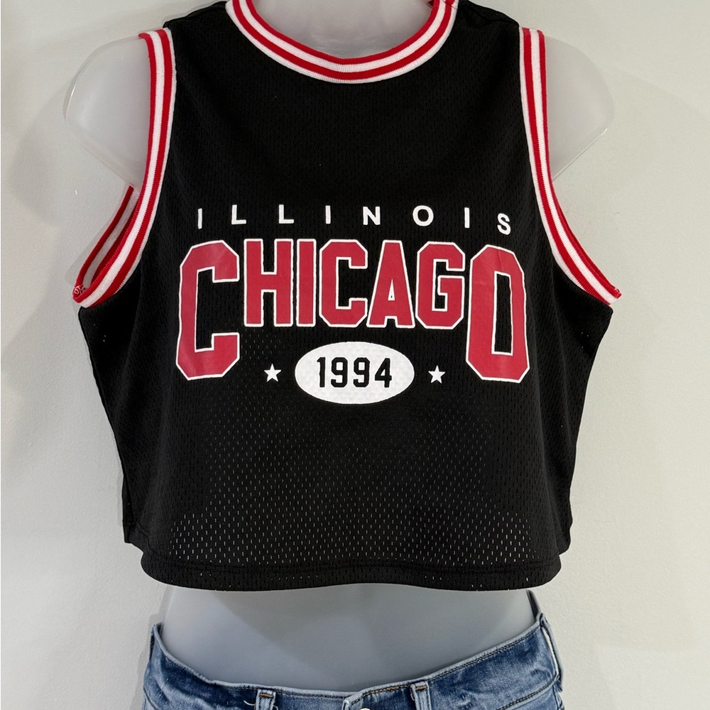 Black and Red Chicago 1994 Women's Crop Top